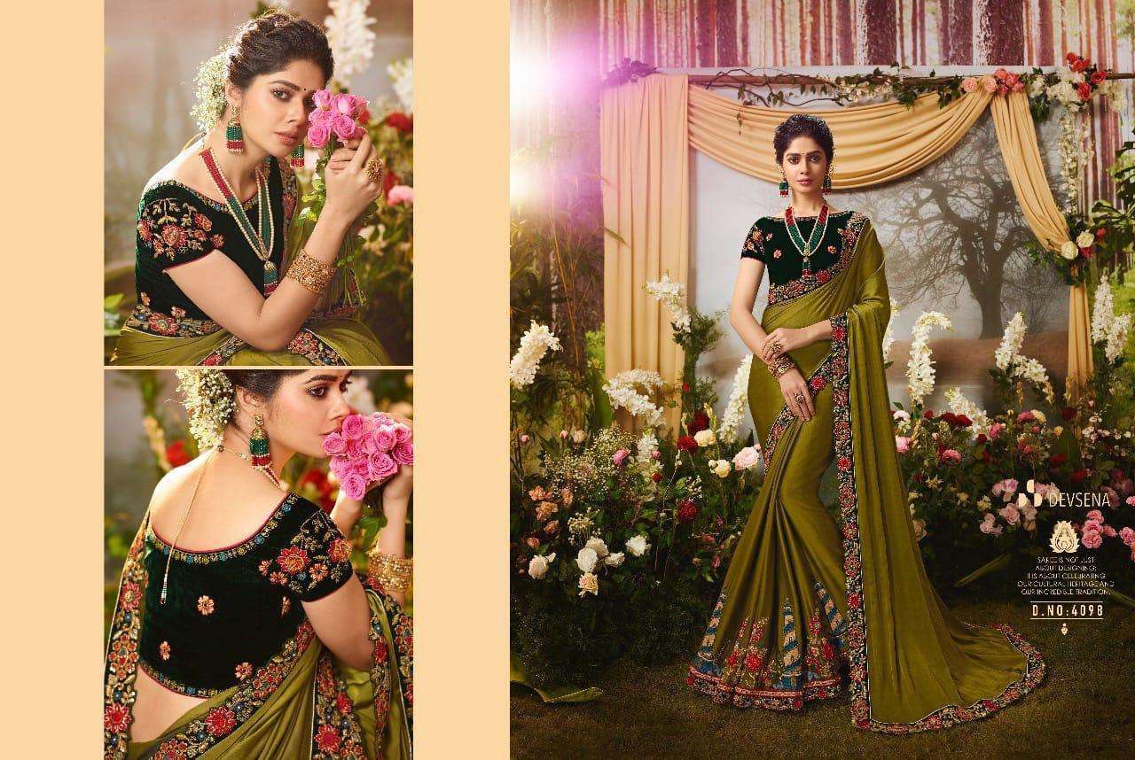 DEVSENA VOL-8 BY FASHID WHOLESALE 4095 TO 4105 SERIES INDIAN TRADITIONAL WEAR COLLECTION BEAUTIFUL STYLISH FANCY COLORFUL PARTY WEAR & OCCASIONAL WEAR FANCY SAREES AT WHOLESALE PRICE