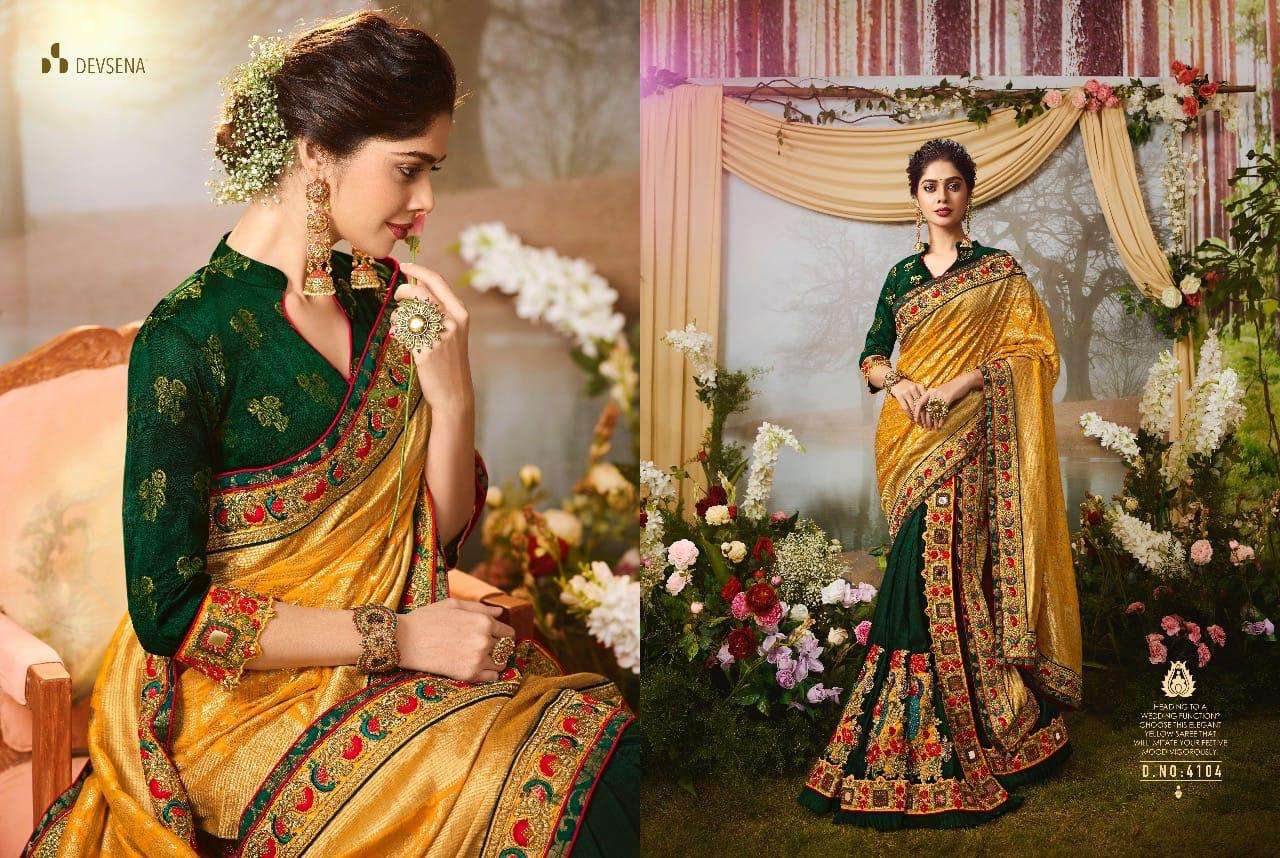 DEVSENA VOL-8 BY FASHID WHOLESALE 4095 TO 4105 SERIES INDIAN TRADITIONAL WEAR COLLECTION BEAUTIFUL STYLISH FANCY COLORFUL PARTY WEAR & OCCASIONAL WEAR FANCY SAREES AT WHOLESALE PRICE