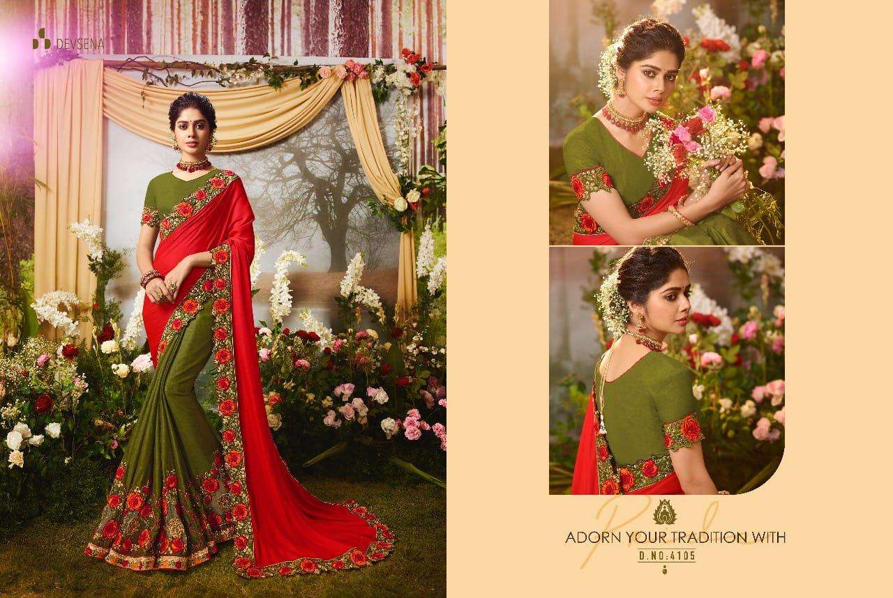 DEVSENA VOL-8 BY FASHID WHOLESALE 4095 TO 4105 SERIES INDIAN TRADITIONAL WEAR COLLECTION BEAUTIFUL STYLISH FANCY COLORFUL PARTY WEAR & OCCASIONAL WEAR FANCY SAREES AT WHOLESALE PRICE