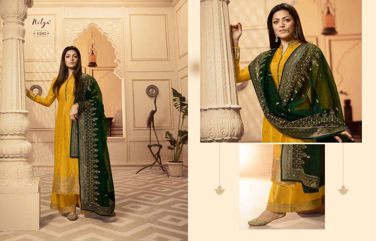 Nitya Vol-143 By Lt Fabrics 4301 To 4308 Series Designer Collection Sharara Suits Beautiful Stylish Fancy Colorful Party Wear & Occasional Wear Dolla Jacquard Embroidery Dresses At Wholesale Price