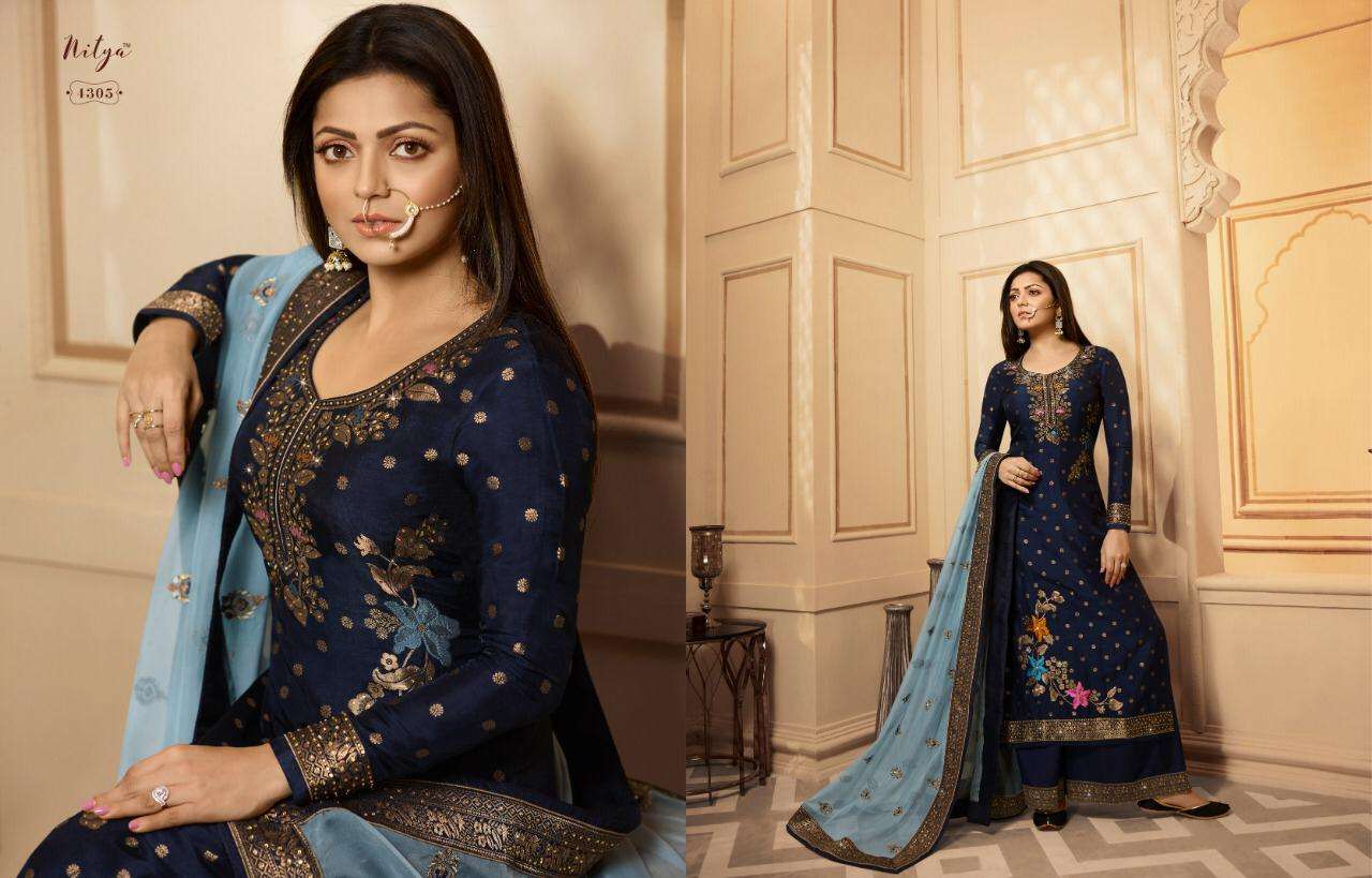 Nitya Vol-143 By Lt Fabrics 4301 To 4308 Series Designer Collection Sharara Suits Beautiful Stylish Fancy Colorful Party Wear & Occasional Wear Dolla Jacquard Embroidery Dresses At Wholesale Price