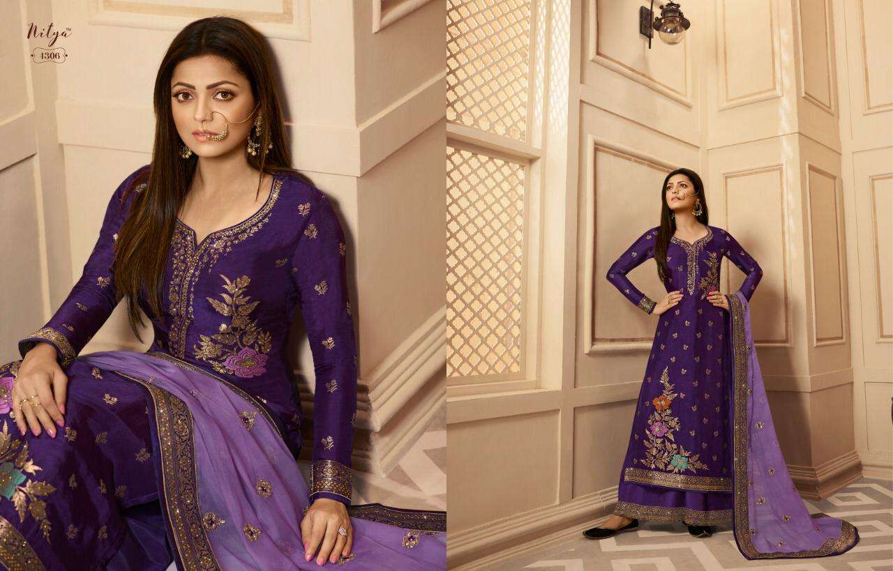 Nitya Vol-143 By Lt Fabrics 4301 To 4308 Series Designer Collection Sharara Suits Beautiful Stylish Fancy Colorful Party Wear & Occasional Wear Dolla Jacquard Embroidery Dresses At Wholesale Price
