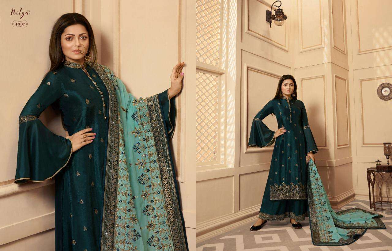 Nitya Vol-143 By Lt Fabrics 4301 To 4308 Series Designer Collection Sharara Suits Beautiful Stylish Fancy Colorful Party Wear & Occasional Wear Dolla Jacquard Embroidery Dresses At Wholesale Price
