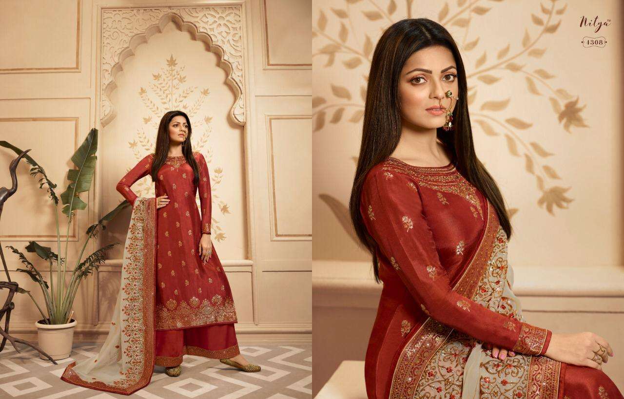 Nitya Vol-143 By Lt Fabrics 4301 To 4308 Series Designer Collection Sharara Suits Beautiful Stylish Fancy Colorful Party Wear & Occasional Wear Dolla Jacquard Embroidery Dresses At Wholesale Price