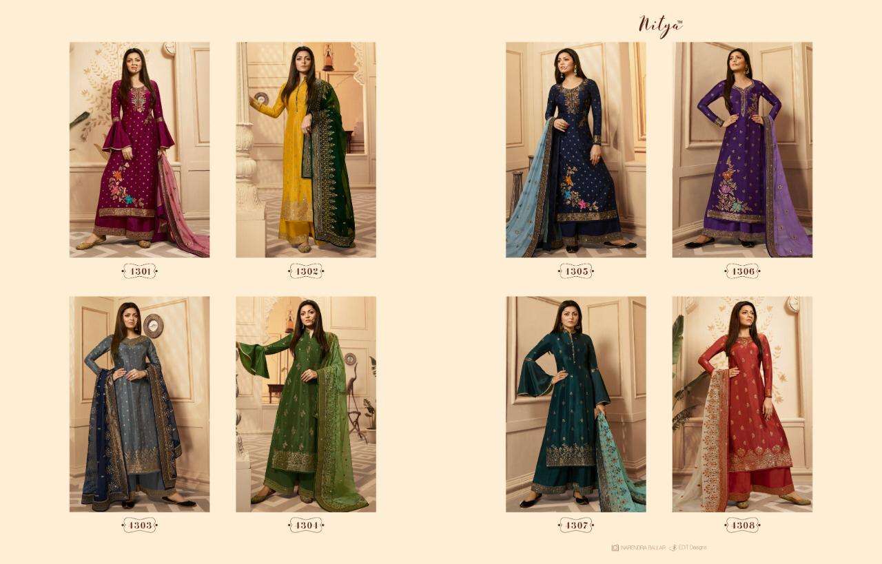 Nitya Vol-143 By Lt Fabrics 4301 To 4308 Series Designer Collection Sharara Suits Beautiful Stylish Fancy Colorful Party Wear & Occasional Wear Dolla Jacquard Embroidery Dresses At Wholesale Price