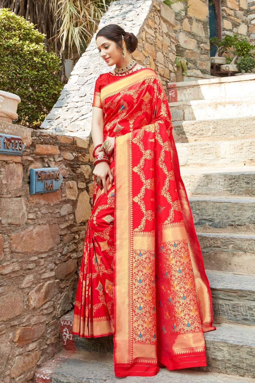 ANUSHKA SILK BY  RAJYOG 01 TO 06 SERIES INDIAN TRADITIONAL WEAR COLLECTION BEAUTIFUL STYLISH FANCY COLORFUL PARTY WEAR & OCCASIONAL WEAR SOFT SILK WEAVING SAREES AT WHOLESALE PRICE