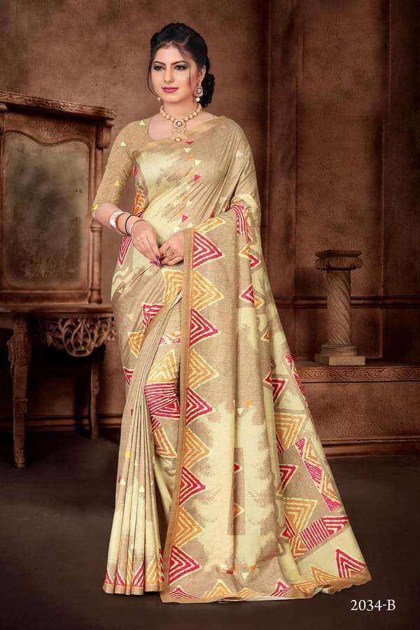 ER VOL-9 BY FASHID WHOLESALE 2031-A TO 2036-B SERIES INDIAN TRADITIONAL WEAR COLLECTION BEAUTIFUL STYLISH FANCY COLORFUL PARTY WEAR & OCCASIONAL WEAR KESAR SILK SAREES AT WHOLESALE PRICE