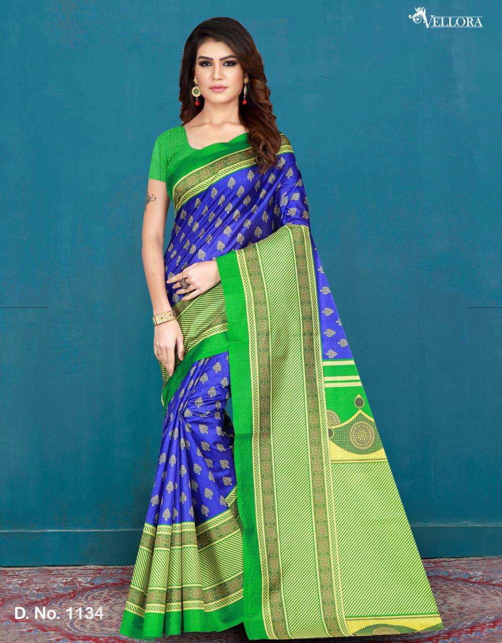 VELLORA SAREES VOL-2 BY VELLORA 1132 TO 1141 SERIES INDIAN TRADITIONAL WEAR COLLECTION BEAUTIFUL STYLISH FANCY COLORFUL PARTY WEAR & OCCASIONAL WEAR COTTON/SILK PRINTED SAREES AT WHOLESALE PRICE