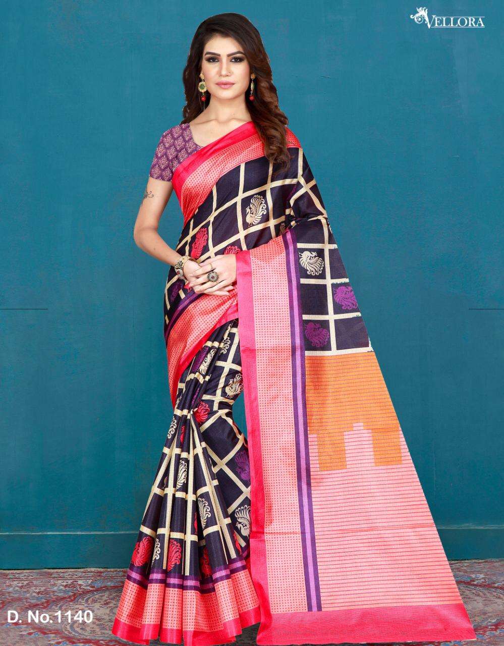 VELLORA SAREES VOL-2 BY VELLORA 1132 TO 1141 SERIES INDIAN TRADITIONAL WEAR COLLECTION BEAUTIFUL STYLISH FANCY COLORFUL PARTY WEAR & OCCASIONAL WEAR COTTON/SILK PRINTED SAREES AT WHOLESALE PRICE
