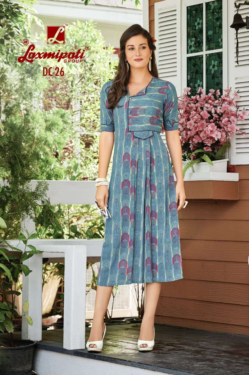 JUHI BY LAXMIPATI 11 TO 30 SERIES BEAUTIFUL COLORFUL STYLISH FANCY CASUAL WEAR & ETHNIC WEAR & READY TO WEAR GEORGETTE CREPE PRINTED KURTIS AT WHOLESALE PRICE