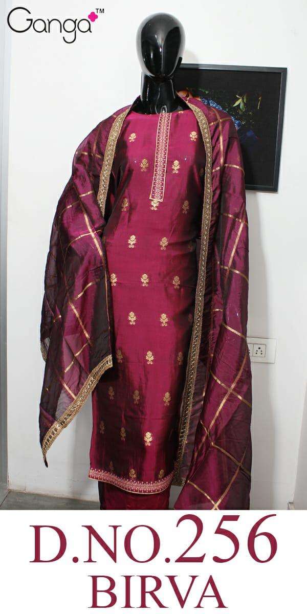 BIRVA-256 BY GANGA FASHION 01 TO 04 SERIES INDIAN TRADITIONAL WEAR COLLECTION BEAUTIFUL STYLISH FANCY COLORFUL PARTY WEAR & OCCASIONAL WEAR PURE SILK JACQUARD WITH EMBROIDERY DRESSES AT WHOLESALE PRICE