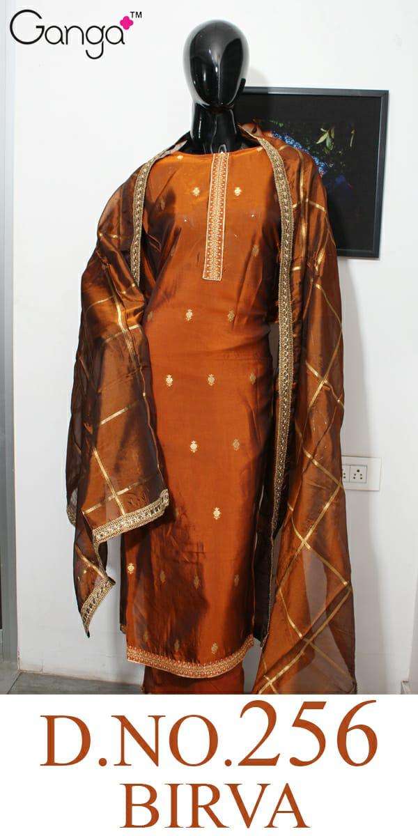 BIRVA-256 BY GANGA FASHION 01 TO 04 SERIES INDIAN TRADITIONAL WEAR COLLECTION BEAUTIFUL STYLISH FANCY COLORFUL PARTY WEAR & OCCASIONAL WEAR PURE SILK JACQUARD WITH EMBROIDERY DRESSES AT WHOLESALE PRICE