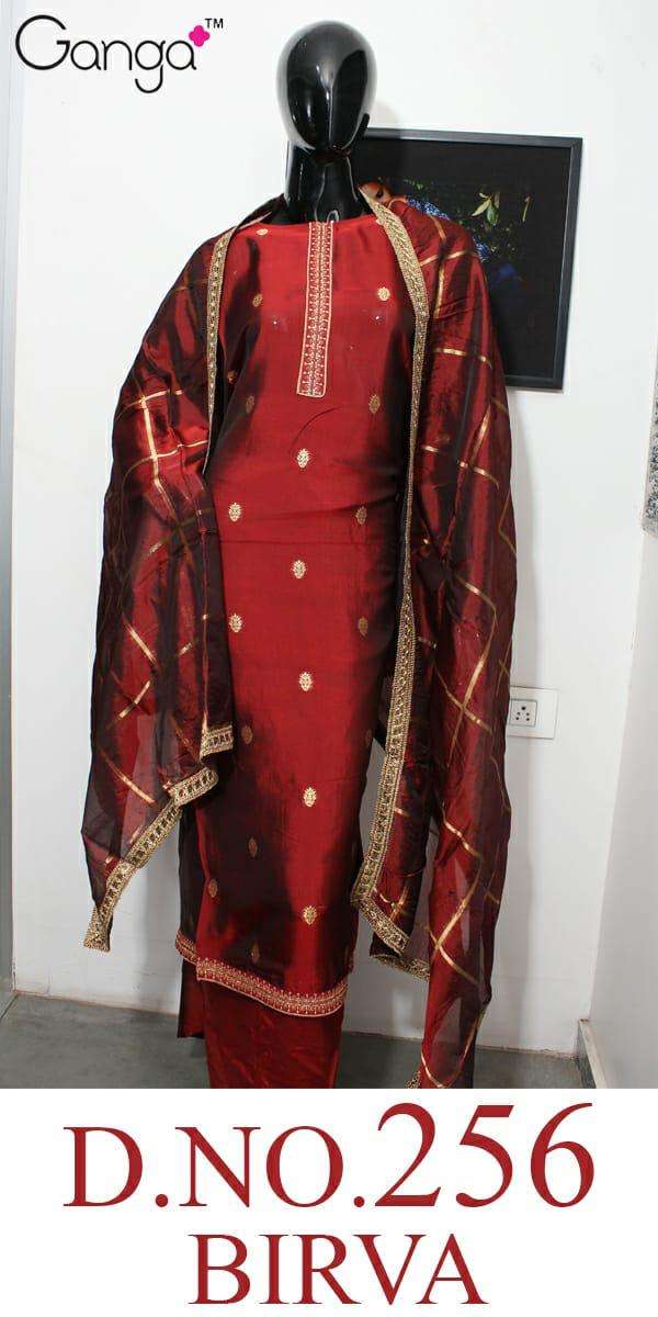 BIRVA-256 BY GANGA FASHION 01 TO 04 SERIES INDIAN TRADITIONAL WEAR COLLECTION BEAUTIFUL STYLISH FANCY COLORFUL PARTY WEAR & OCCASIONAL WEAR PURE SILK JACQUARD WITH EMBROIDERY DRESSES AT WHOLESALE PRICE