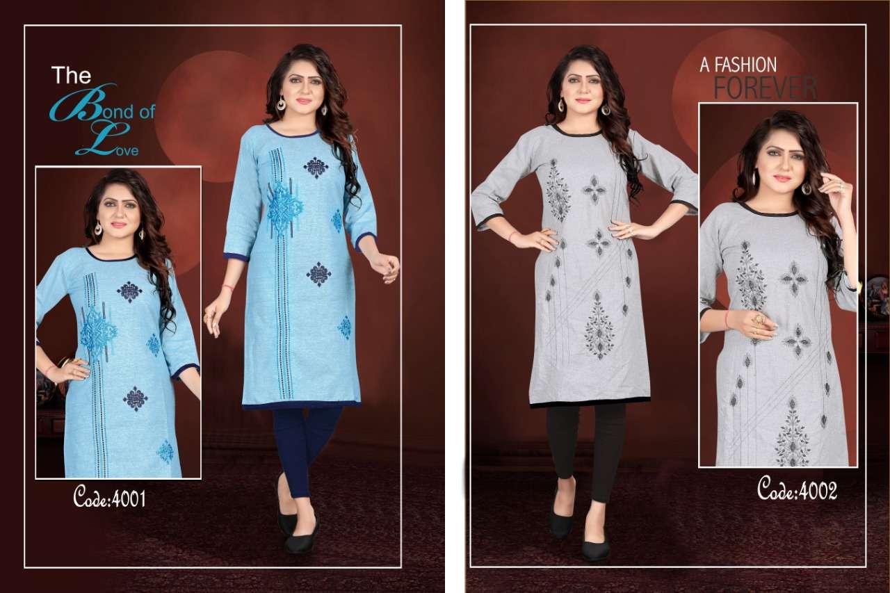 NAZRANA VOL-4 BY POORVI DESIGNER 4001 TO 4006 SERIES BEAUTIFUL COLORFUL STYLISH FANCY CASUAL WEAR & ETHNIC WEAR & READY TO WEAR SOUTH COTTON WITH EMBROIDERY KURTIS AT WHOLESALE PRICE