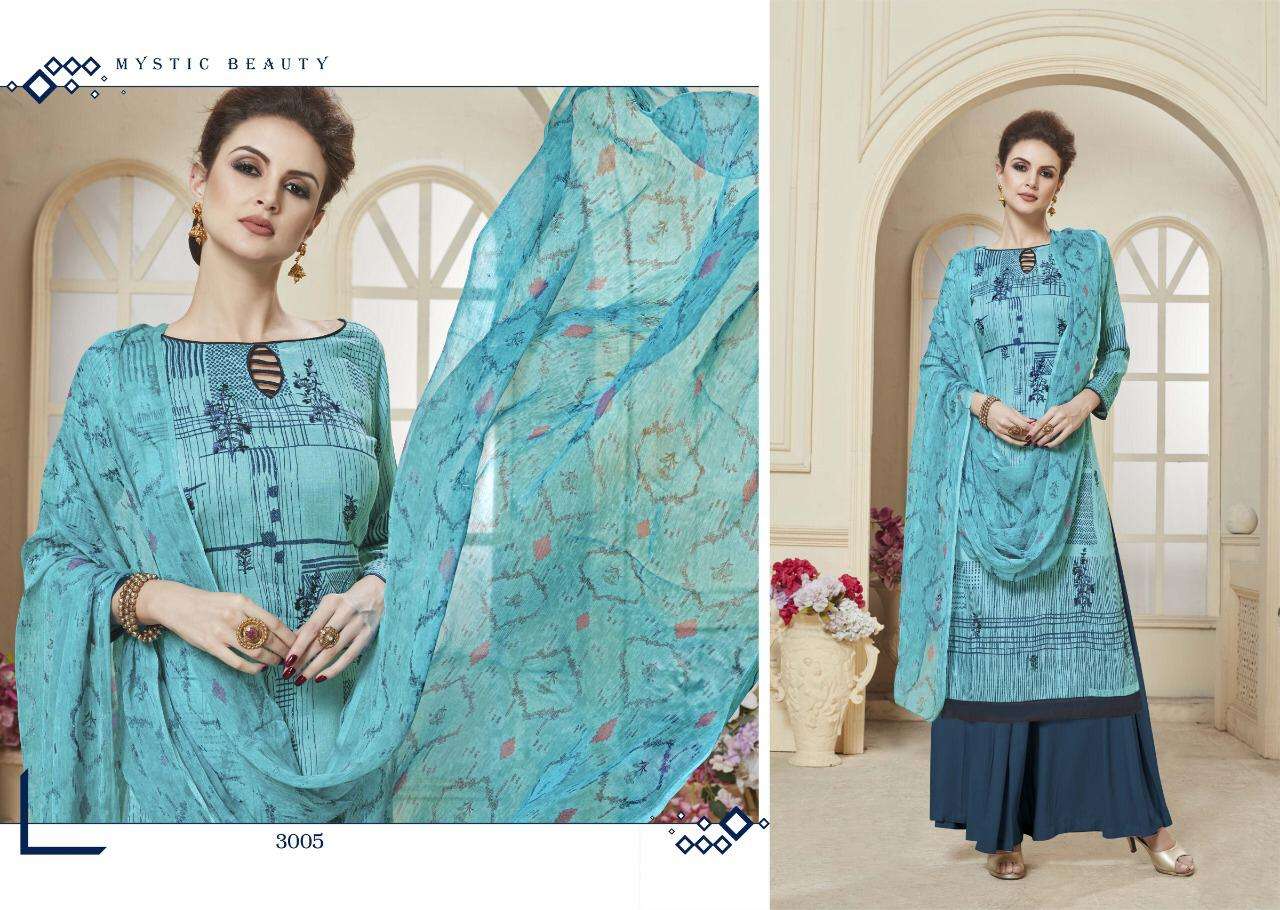COTTON MANTRA VOL-3 BY CHANDRA FASHION 3001 TO 3008 SERIES BEAUTIFUL SUITS STYLISH FANCY COLORFUL PARTY WEAR & OCCASIONAL WEAR PURE JAM SATIN PRINT WITH EMBROIDERY WORK DRESSES AT WHOLESALE PRICE