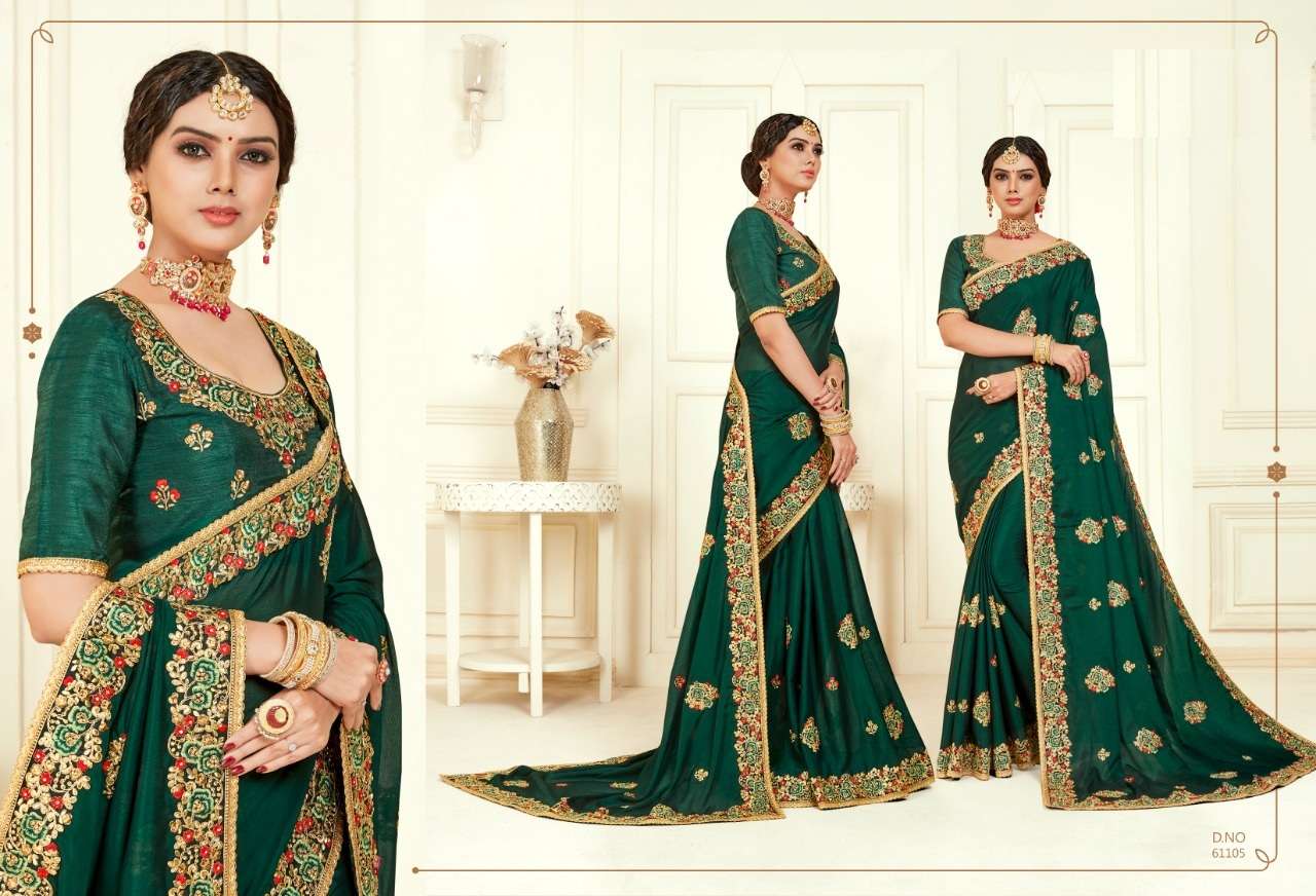 BRIDAL COLLECTION VOL-4 BY INDIAN WOMEN 61101 TO 61110 SERIES INDIAN TRADITIONAL WEAR COLLECTION BEAUTIFUL STYLISH FANCY COLORFUL PARTY WEAR & OCCASIONAL WEAR TWO TON SILK SAREES AT WHOLESALE PRICE