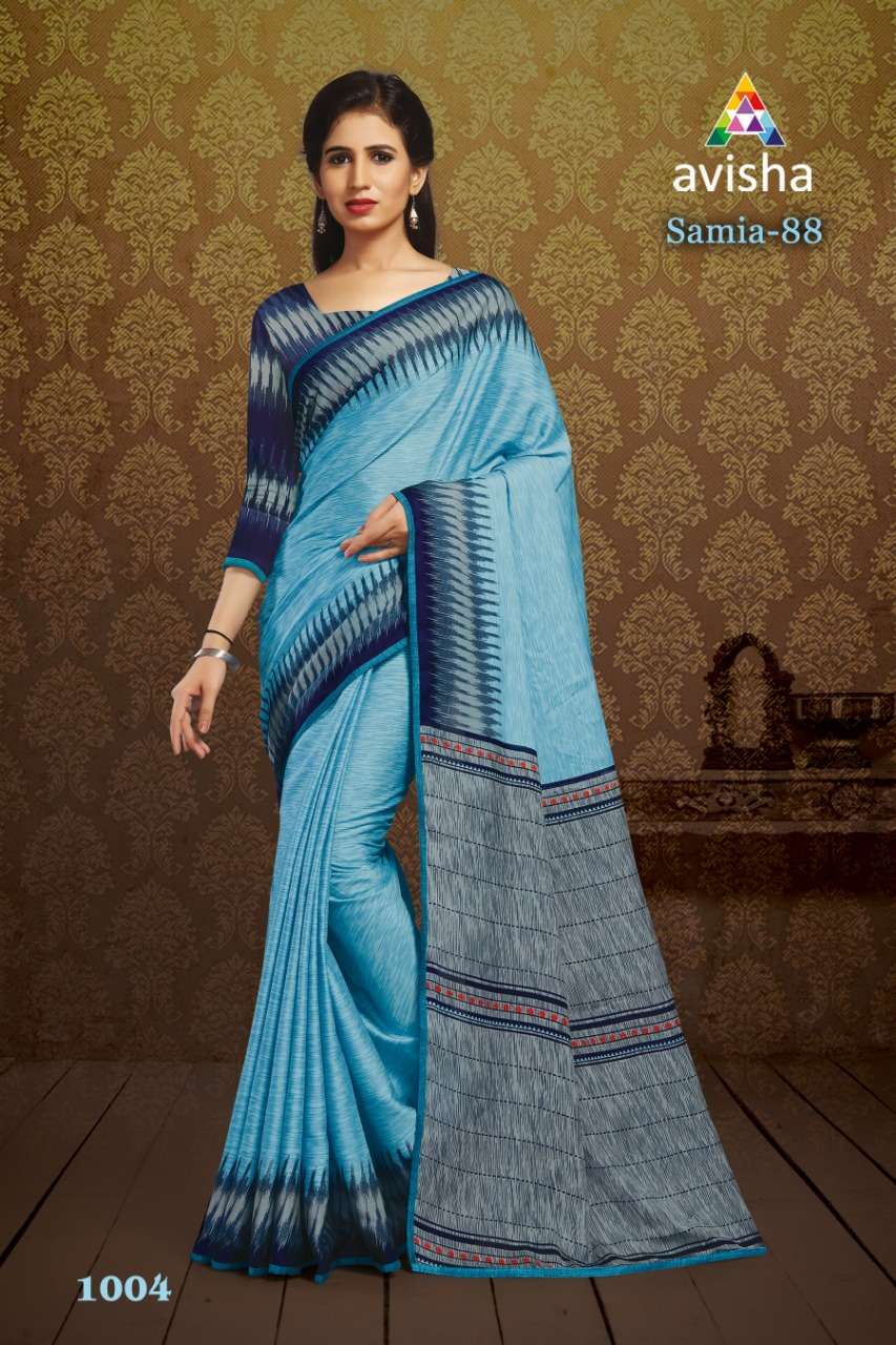 SAMIA-88 BY AVISHA 1001 TO 1004 SERIES INDIAN TRADITIONAL WEAR COLLECTION BEAUTIFUL STYLISH FANCY COLORFUL PARTY WEAR & OCCASIONAL WEAR DYNA SILK SAREES AT WHOLESALE PRICE