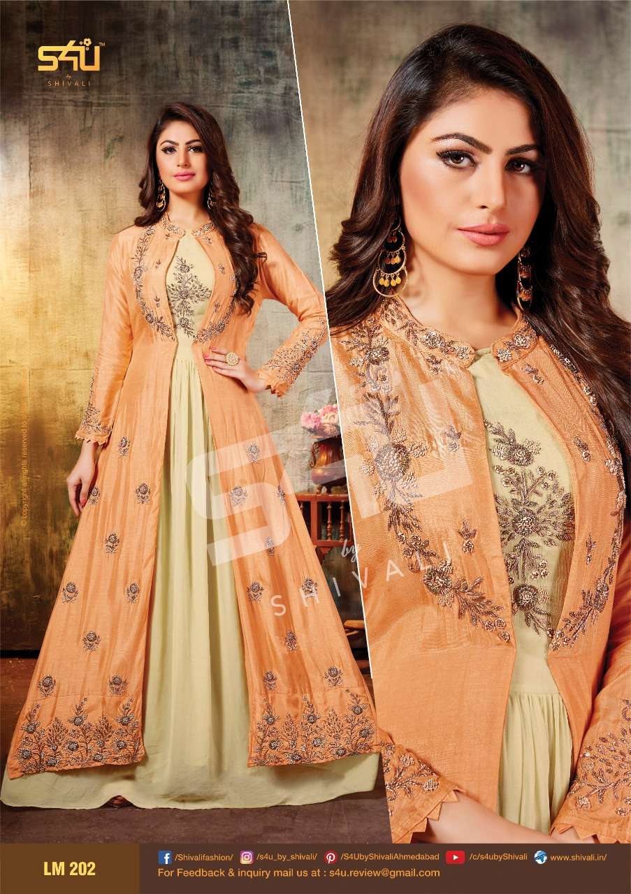 LIMELIGHT VOL-2 BY S4U FASHION 201 TO 206 SERIES DESIGNER BEAUTIFUL STYLISH FANCY COLORFUL PARTY WEAR & OCCASIONAL WEAR FANCY EMBROIDERY GOWNS AT WHOLESALE PRICE