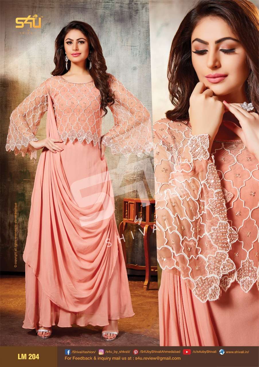 LIMELIGHT VOL-2 BY S4U FASHION 201 TO 206 SERIES DESIGNER BEAUTIFUL STYLISH FANCY COLORFUL PARTY WEAR & OCCASIONAL WEAR FANCY EMBROIDERY GOWNS AT WHOLESALE PRICE