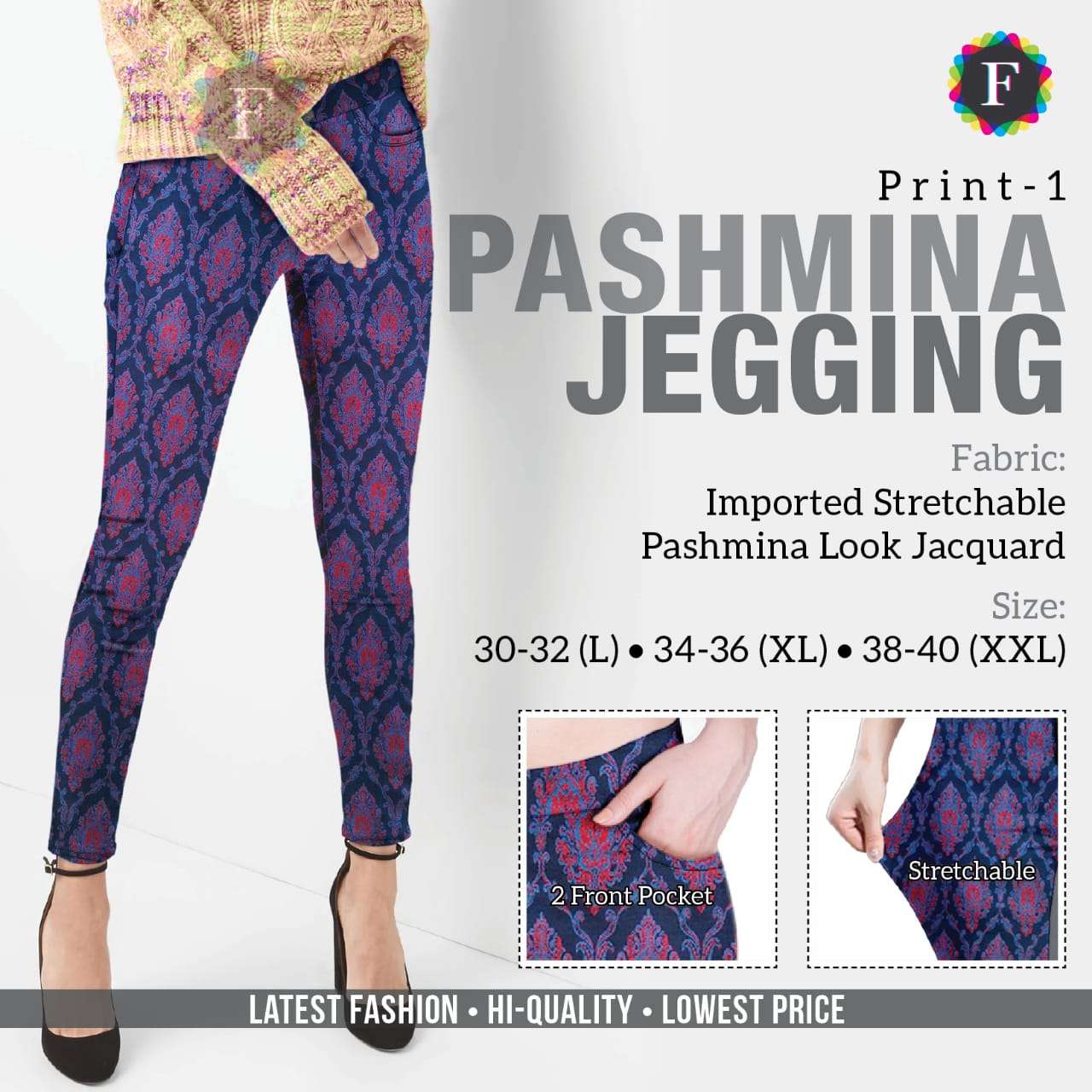 PASHMINA JEGGING VOL-3 BY KAAMIRI 01 TO 03 SERIES BEAUTIFUL COLOURFUL STYLISH FANCY PRETTY PARTY WEAR OCCASIONAL WEAR CASUAL WEAR STRETCHABLE PASHMINA JACQUARD LEGGINGS AT WHOLESALE PRICE