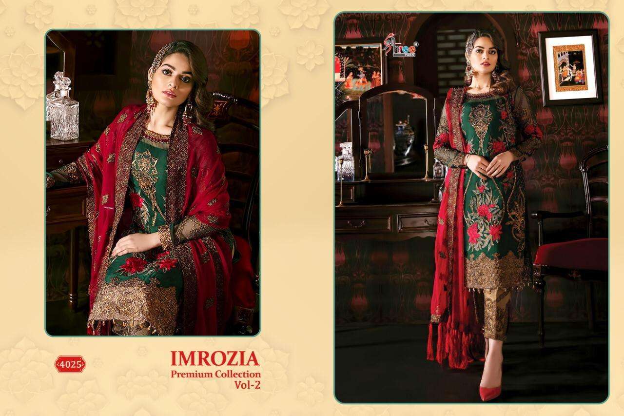 IMROZIA PREMIUM COLLECTION VOL-2 BY SHREE FABS 4021 TO 4026 SERIES BEAUTIFUL SHARARA SUITS STYLISH FANCY COLORFUL PARTY WEAR & ETHNIC WEAR FAUX GEORGETTE WITH EMBROIDERY DRESSES AT WHOLESALE PRICE