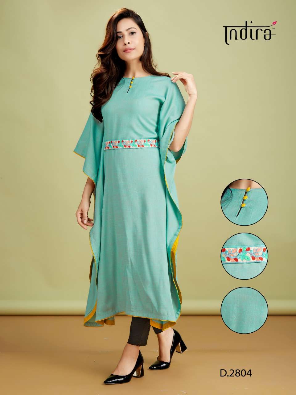 KAFTAN BY INDIRA 2801 TO 2805 SERIES STYLISH FANCY BEAUTIFUL COLORFUL CASUAL WEAR & ETHNIC WEAR TWO TONE RAYON KURTIS AT WHOLESALE PRICE