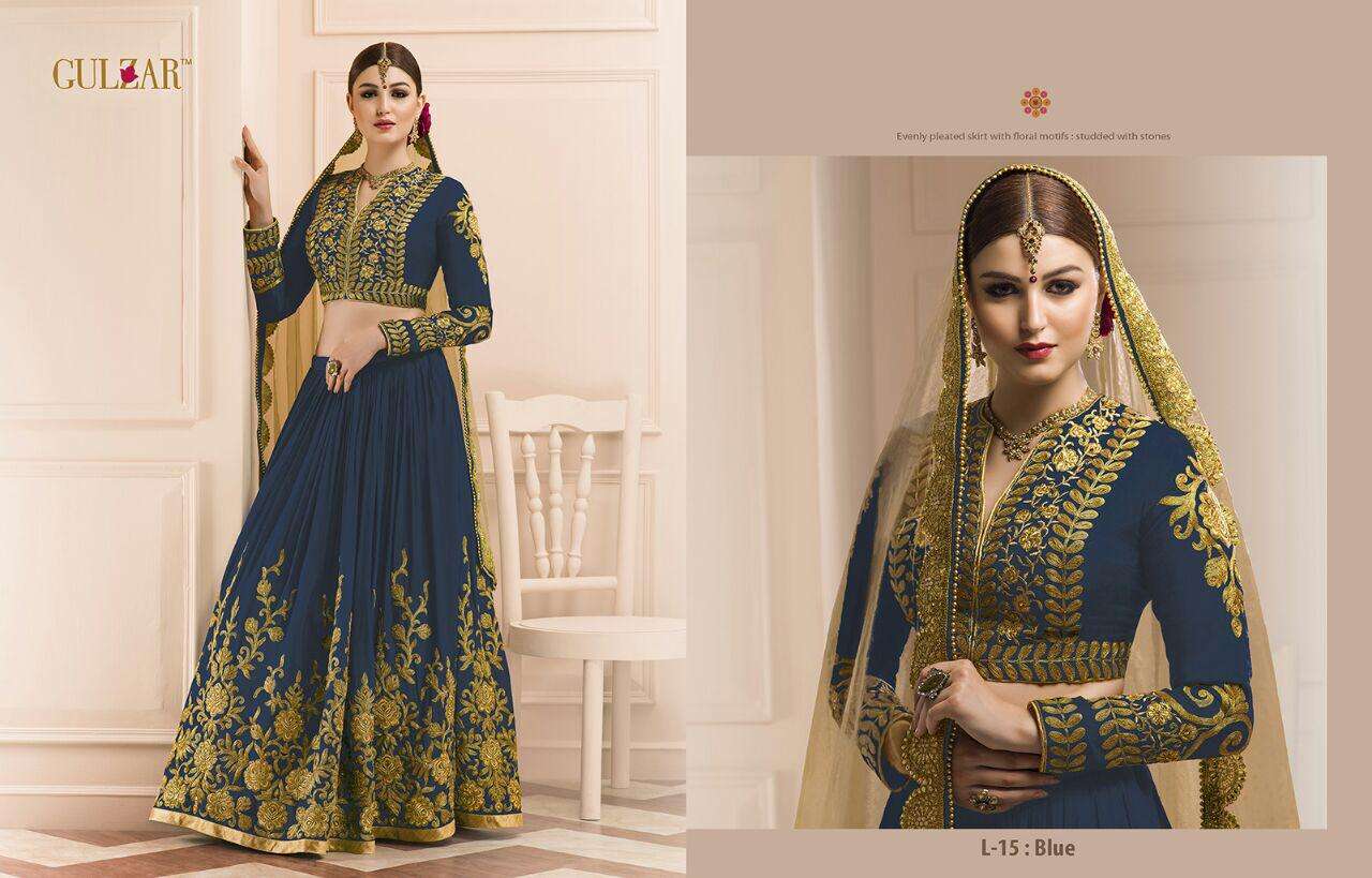 Gulzar L Series Hit Deisgns By Gulzar Designer Wedding Collection Beautiful Stylish Fancy Colorful Party Wear & Occasional Wear Silk & Net Lehengas At Wholesale Price