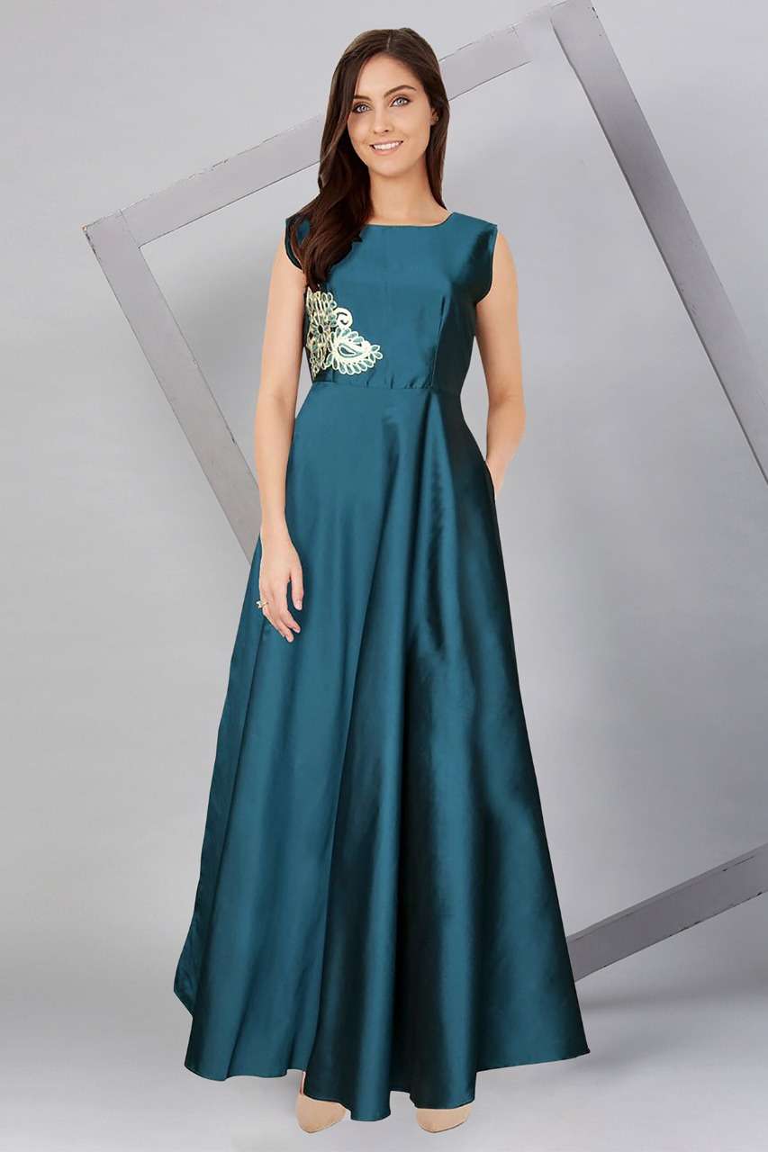 PARIS BY FASHID WHOLESALE 01 TO 02 SERIES BEAUTIFUL COLORFUL STYLISH FANCY CASUAL WEAR & ETHNIC WEAR & READY TO WEAR TAFETA SILK GOWN AT WHOLESALE PRICE
