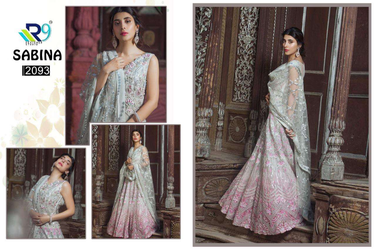 SABINA BY R9  2091 TO 2094 SERIES INDIAN TRADITIONAL WEAR COLLECTION BEAUTIFUL STYLISH FANCY COLORFUL PARTY WEAR & OCCASIONAL WEAR FAUX GEORGETTE WITH EMBROIDERY SAREES AT WHOLESALE PRICE