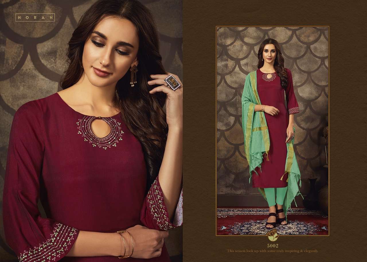 NIYATI BY NEHA AFSHION 5001 TO 5006 SERIES STYLISH FANCY BEAUTIFUL COLORFUL CASUAL WEAR & ETHNIC WEAR MUSLIN SILK WITH EMBROIDERY KURTIS AT WHOLESALE PRICE