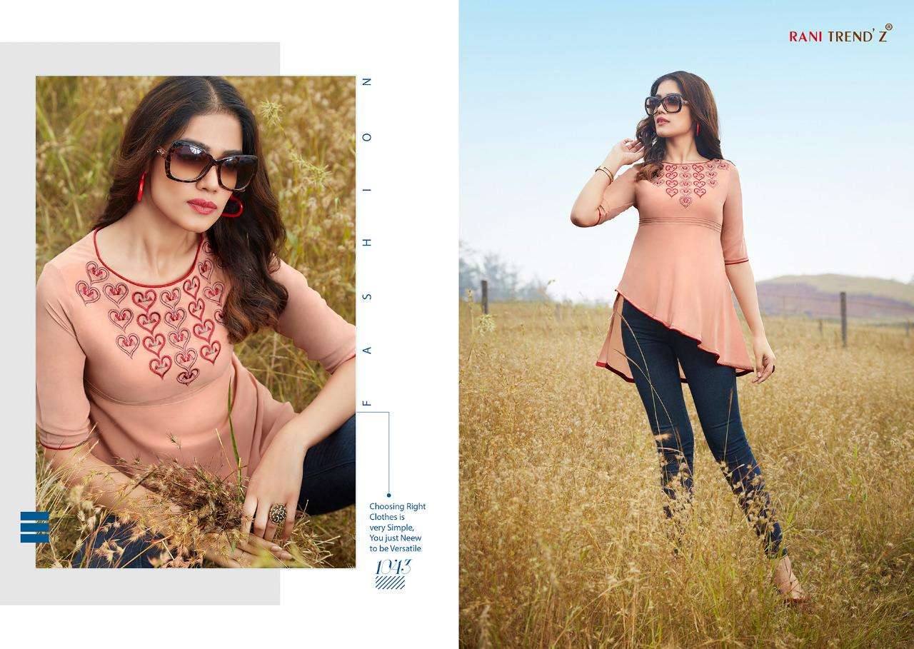 TOP MODEL VOL-6 NX BY RANI TRENDZ BEAUTIFUL STYLISH COLORFUL FANCY PARTY WEAR & ETHNIC WEAR & READY TO WEAR HEAVY FAUX GEORGETTE KURTIS AT WHOLESALE PRICE