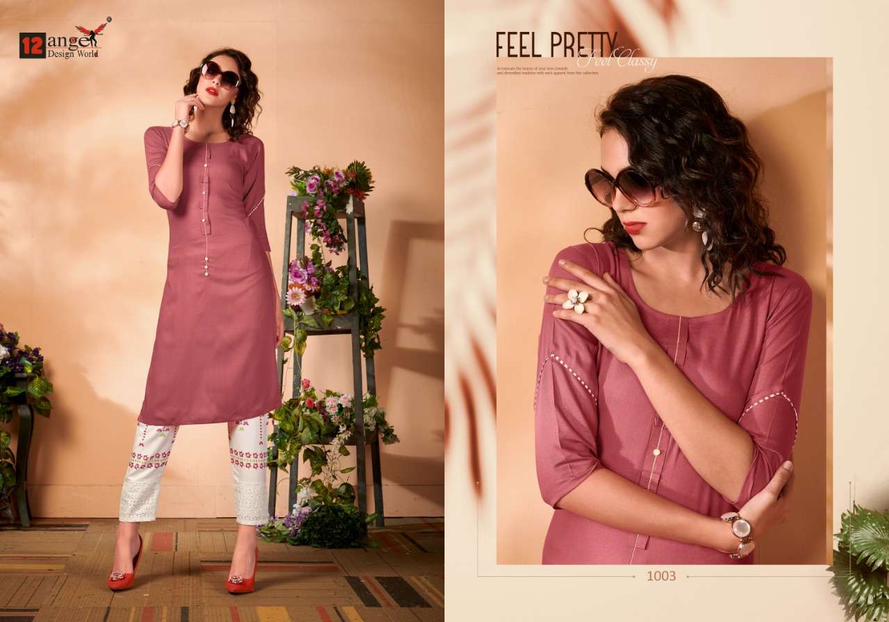 CASIMIRO BY 12 ANGEL 1001 TO 1008 SERIES STYLISH FANCY BEAUTIFUL COLORFUL CASUAL WEAR & ETHNIC WEAR RAYON EMBROIDERY KURTIS AT WHOLESALE PRICE