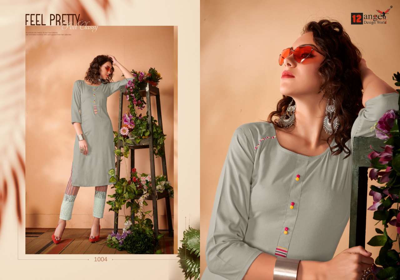 CASIMIRO BY 12 ANGEL 1001 TO 1008 SERIES STYLISH FANCY BEAUTIFUL COLORFUL CASUAL WEAR & ETHNIC WEAR RAYON EMBROIDERY KURTIS AT WHOLESALE PRICE