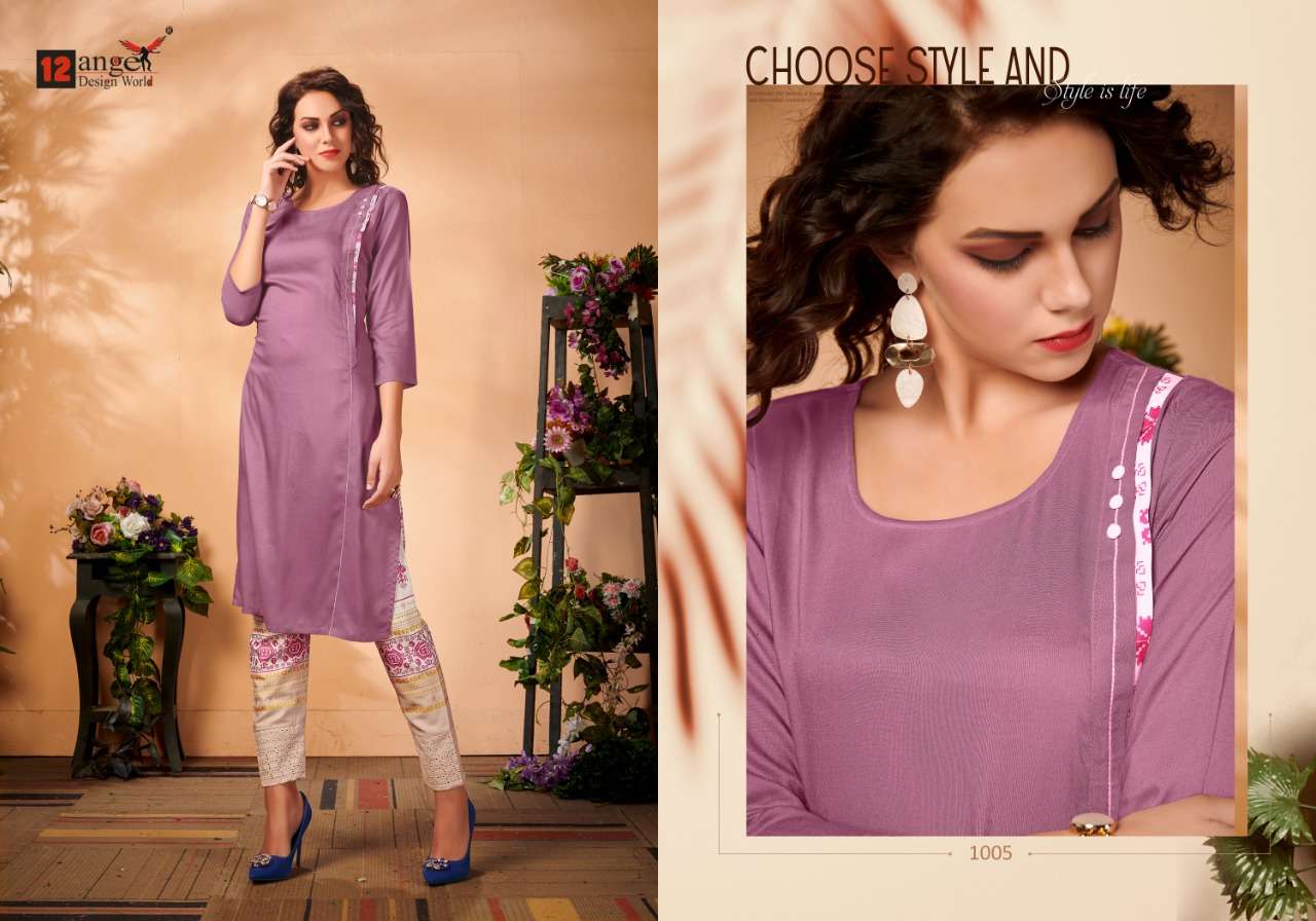 CASIMIRO BY 12 ANGEL 1001 TO 1008 SERIES STYLISH FANCY BEAUTIFUL COLORFUL CASUAL WEAR & ETHNIC WEAR RAYON EMBROIDERY KURTIS AT WHOLESALE PRICE