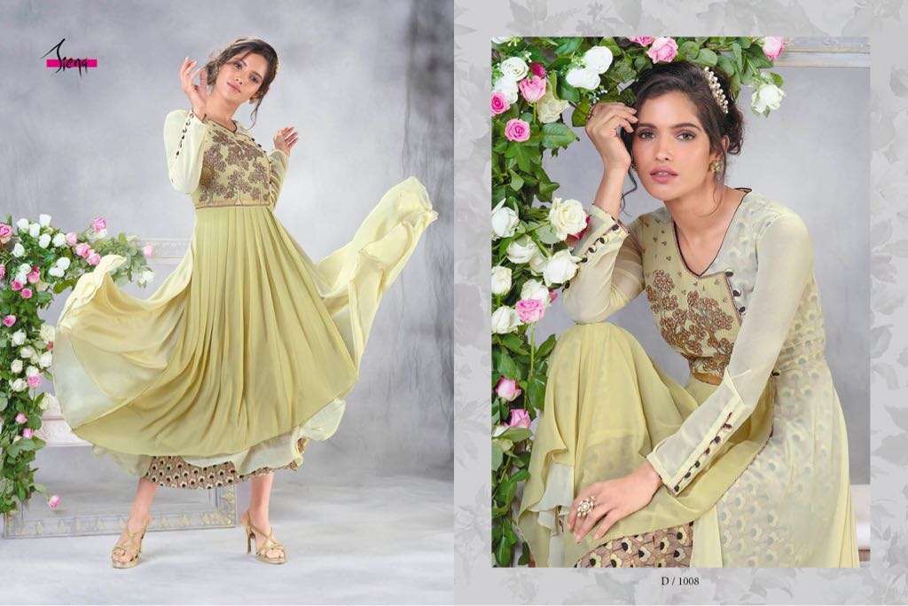 Siena Vol-1 By Siena 1008 To 1015 Series Designer Beautiful Stylish Fancy Colorful Party Wear & Ethnic Wear & Ready To Wear Faux Georgette Embroidered Kurtis At Wholesale Price