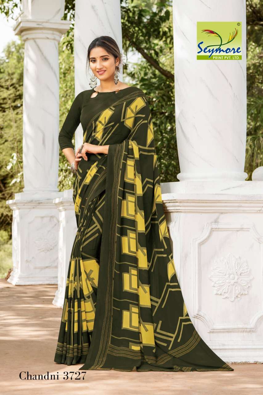 CHANDNI VOL-14C BY SEYMORE PRINTS 3727 TO 3736 SERIES INDIAN TRADITIONAL WEAR COLLECTION BEAUTIFUL STYLISH FANCY COLORFUL PARTY WEAR & OCCASIONAL WEAR GEORGETTE PRINTED SAREES AT WHOLESALE PRICE