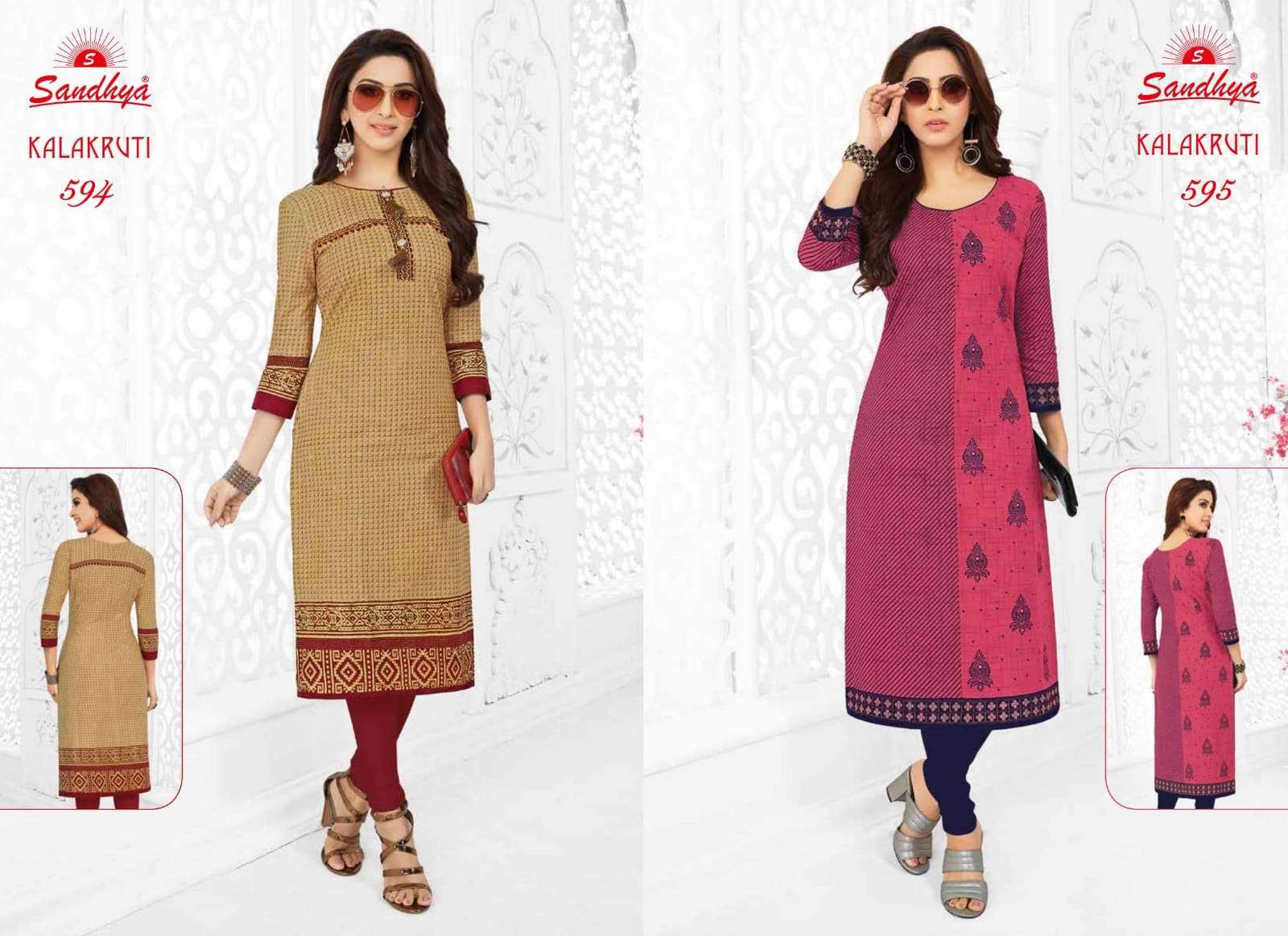 KALAKRUTI VOL-19 BY SANDHYA 581 TO 600 SERIES BEAUTIFUL COLORFUL STYLISH FANCY CASUAL WEAR & ETHNIC WEAR & READY TO WEAR PURE COTTON PRINTED KURTIS AT WHOLESALE PRICE