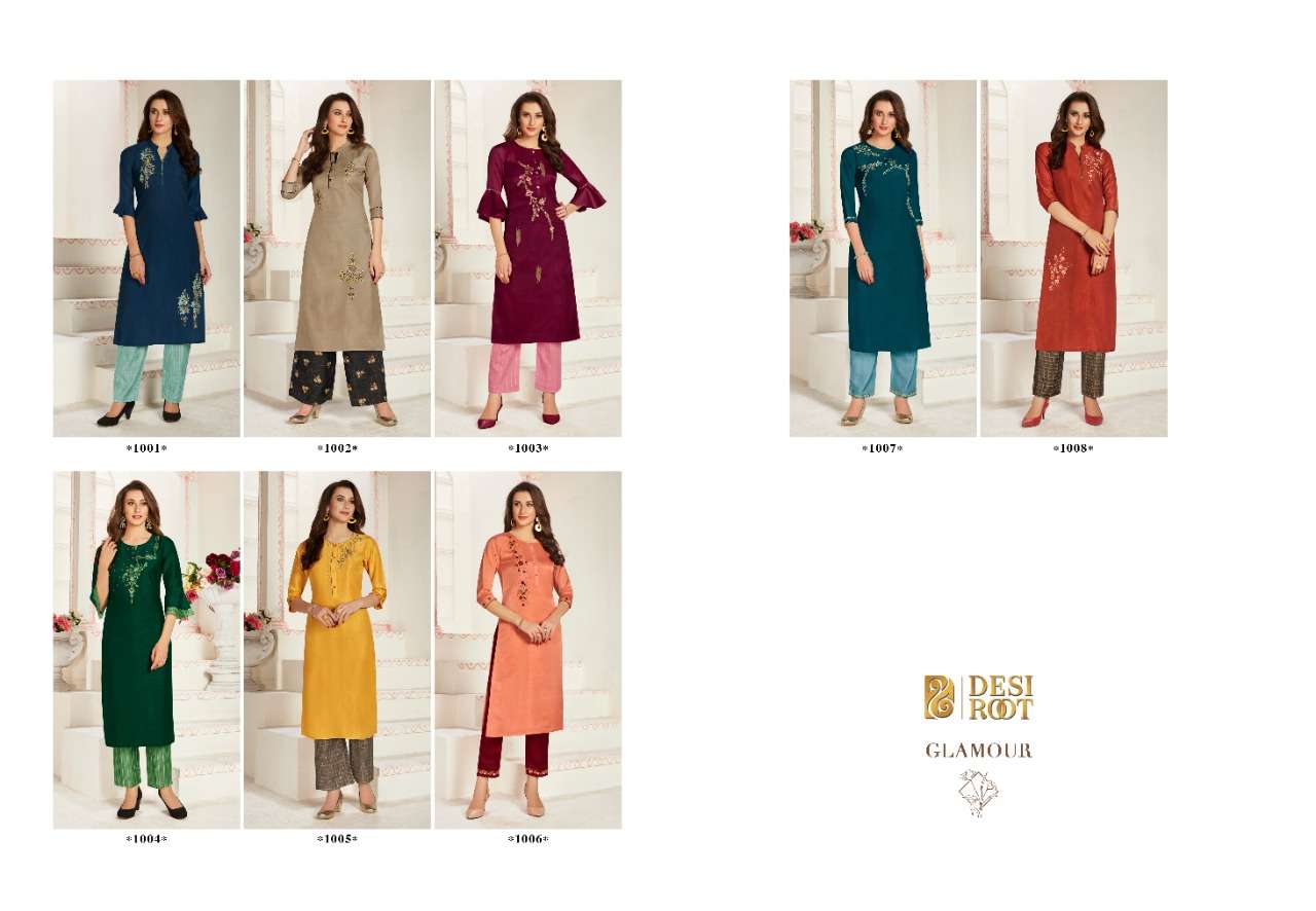 GALMOUR BY DESI ROOT 1001 TO 1008 SERIES STYLISH FANCY BEAUTIFUL COLORFUL CASUAL WEAR & ETHNIC WEAR MUSLIN / SILK/ LINEN EMBROIDERED KURTIS AT WHOLESALE PRICE