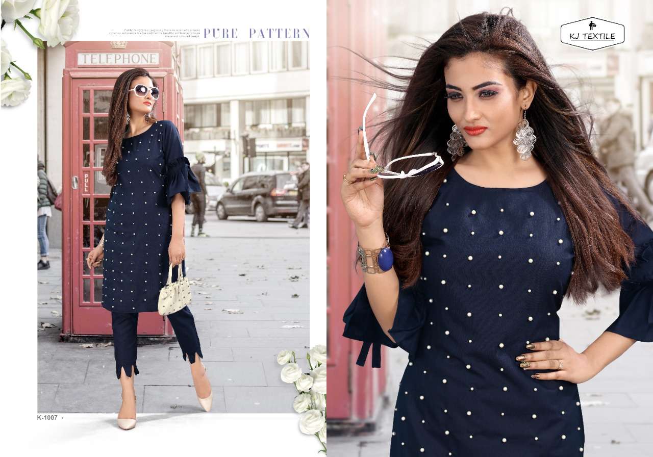 LONDON LOVE BY KJ COTTON 1001 TO 1008 SERIES DESIGNER BEAUTIFUL STYLISH FANCY COLORFUL PARTY WEAR & OCCASIONAL WEAR GEORGETTE/RAYON/COTTON PRINTED KURTIS WITH BOTTOM AT WHOLESALE PRICE