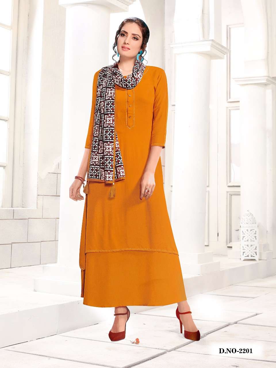 CHIGI WIGI BY KHAYYIRA 2201 TO 2206 SERIES STYLISH FANCY BEAUTIFUL COLORFUL CASUAL WEAR & ETHNIC WEAR RAYON COTTON 14 KG  KURTIS AT WHOLESALE PRICE