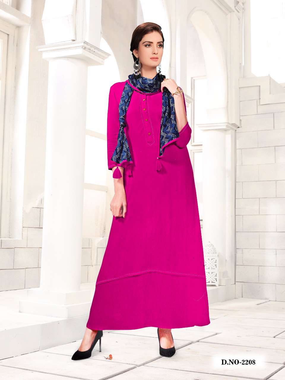 CHIGI WIGI BY KHAYYIRA 2201 TO 2206 SERIES STYLISH FANCY BEAUTIFUL COLORFUL CASUAL WEAR & ETHNIC WEAR RAYON COTTON 14 KG  KURTIS AT WHOLESALE PRICE