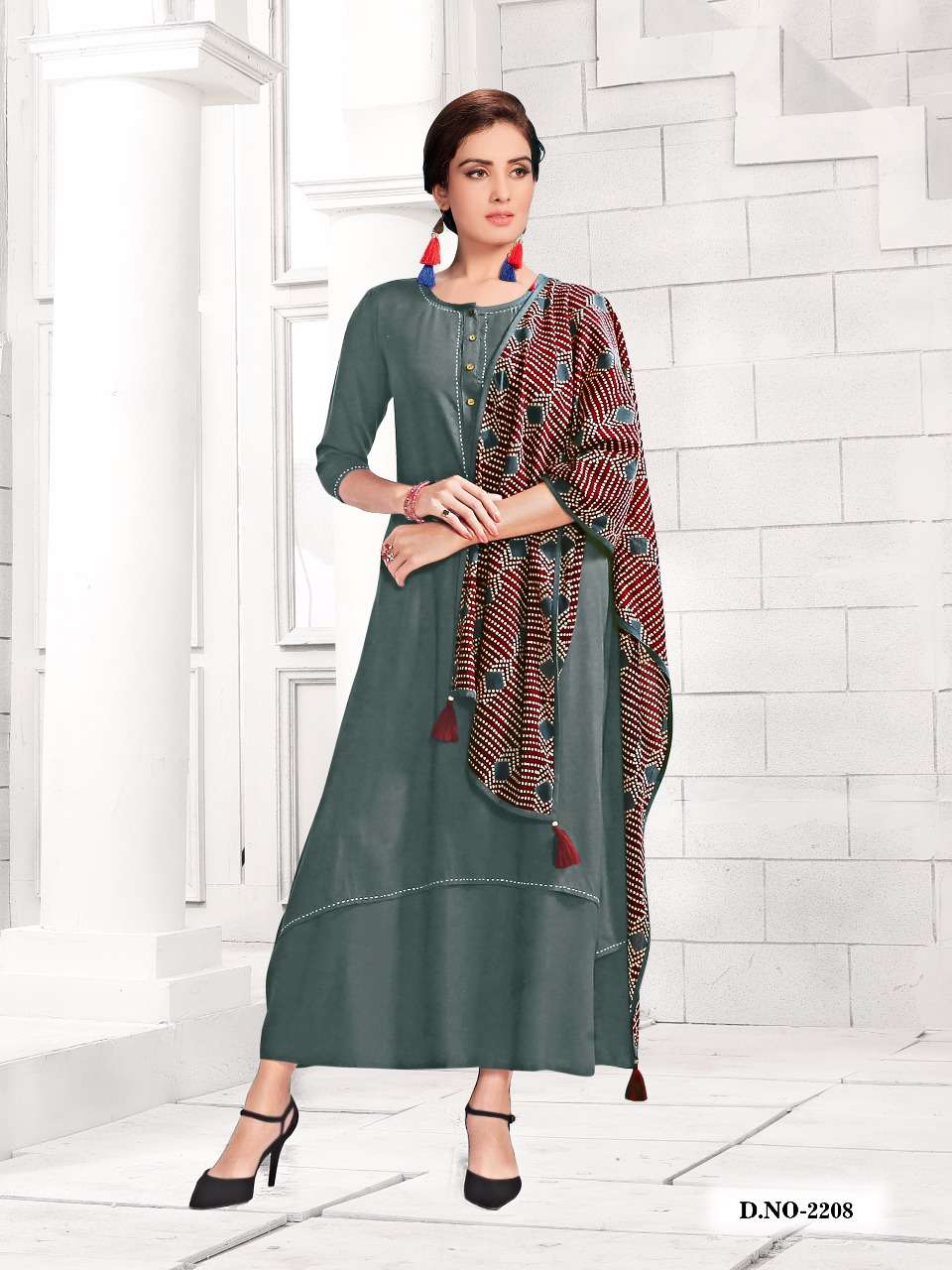 CHIGI WIGI BY KHAYYIRA 2201 TO 2206 SERIES STYLISH FANCY BEAUTIFUL COLORFUL CASUAL WEAR & ETHNIC WEAR RAYON COTTON 14 KG  KURTIS AT WHOLESALE PRICE