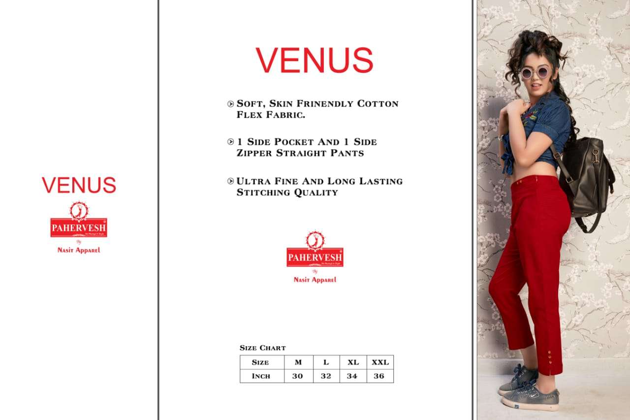 VENUS BY PAHERVESH 1001 TO 1009 SERIES BEAUTIFUL STYLISH FANCY COLORFUL PARTY WEAR & ETHNIC WEAR COTTON FLEX PANTS AT WHOLESALE PRICE