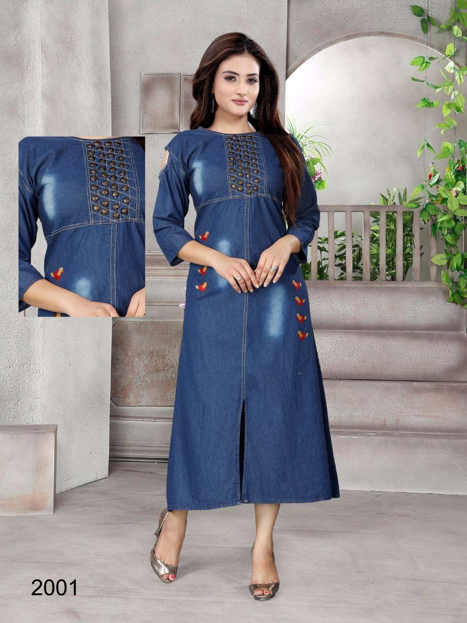 DIYA VOL-2 BY PRIVAA 2001 TO 2006 SERIES BEAUTIFUL STYLISH COLORFUL FANCY PARTY WEAR & ETHNIC WEAR & READY TO WEAR DENIM GOWNS AT WHOLESALE PRICE