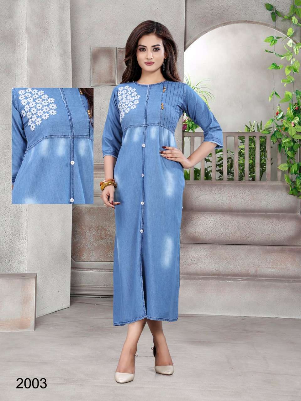 DIYA VOL-2 BY PRIVAA 2001 TO 2006 SERIES BEAUTIFUL STYLISH COLORFUL FANCY PARTY WEAR & ETHNIC WEAR & READY TO WEAR DENIM GOWNS AT WHOLESALE PRICE