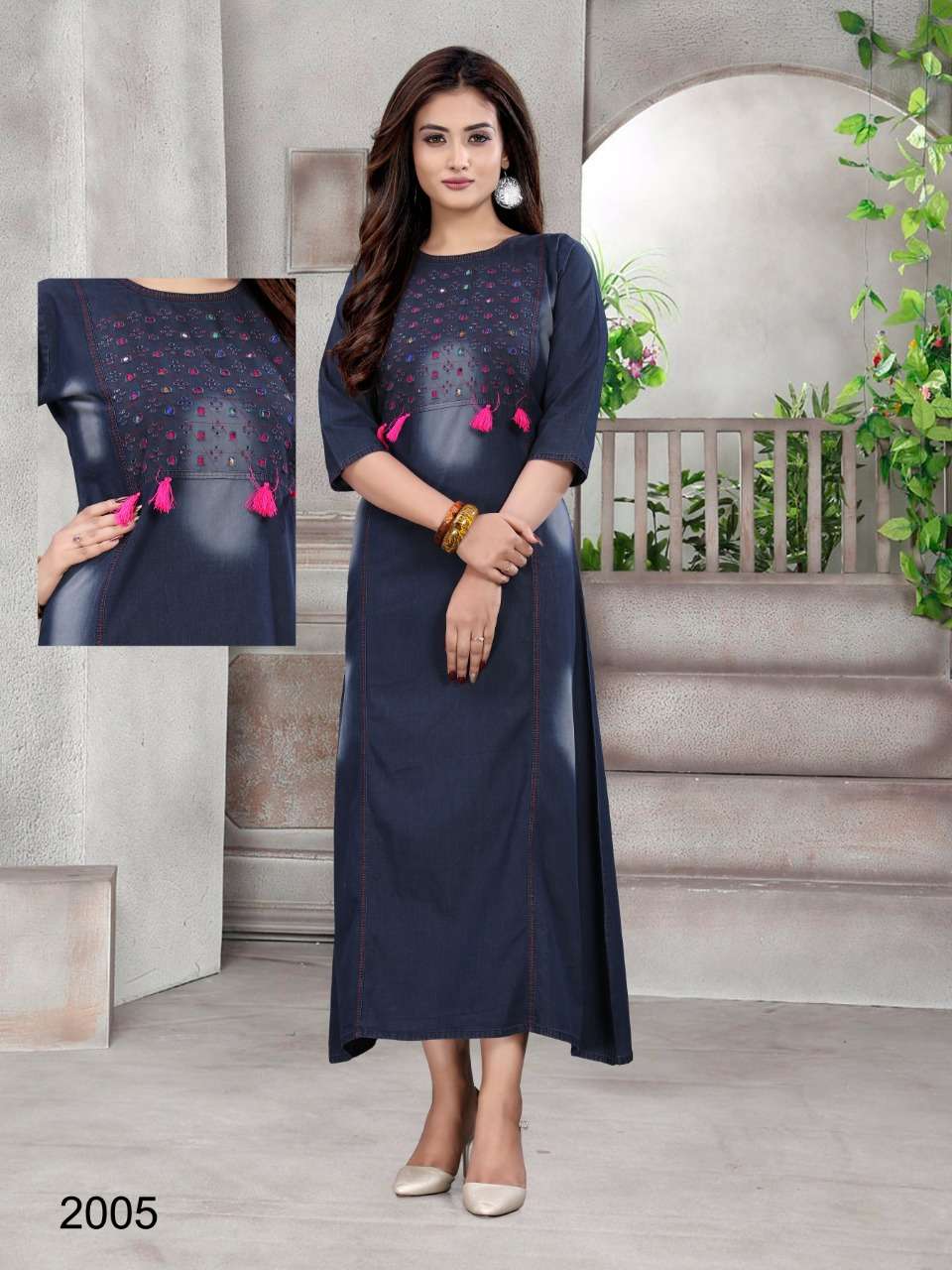 DIYA VOL-2 BY PRIVAA 2001 TO 2006 SERIES BEAUTIFUL STYLISH COLORFUL FANCY PARTY WEAR & ETHNIC WEAR & READY TO WEAR DENIM GOWNS AT WHOLESALE PRICE