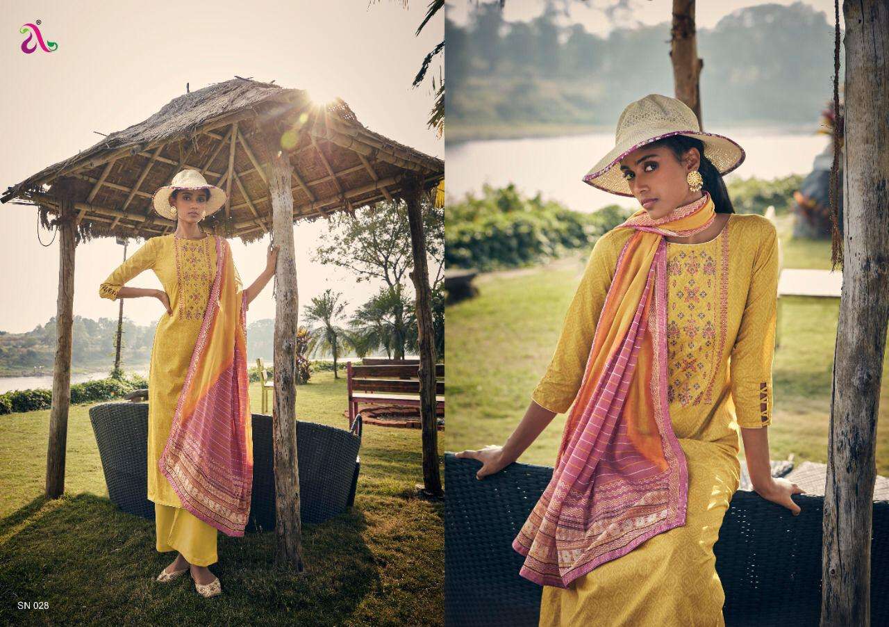 ANNABEL BY ANGROOP PLUS 027 TO 032 SERIES BEAUTIFUL STYLISH FANCY COLORFUL CASUAL WEAR & ETHNIC WEAR PURE JAM COTTON SATIN PRINTED DRESSES AT WHOLESALE PRICE