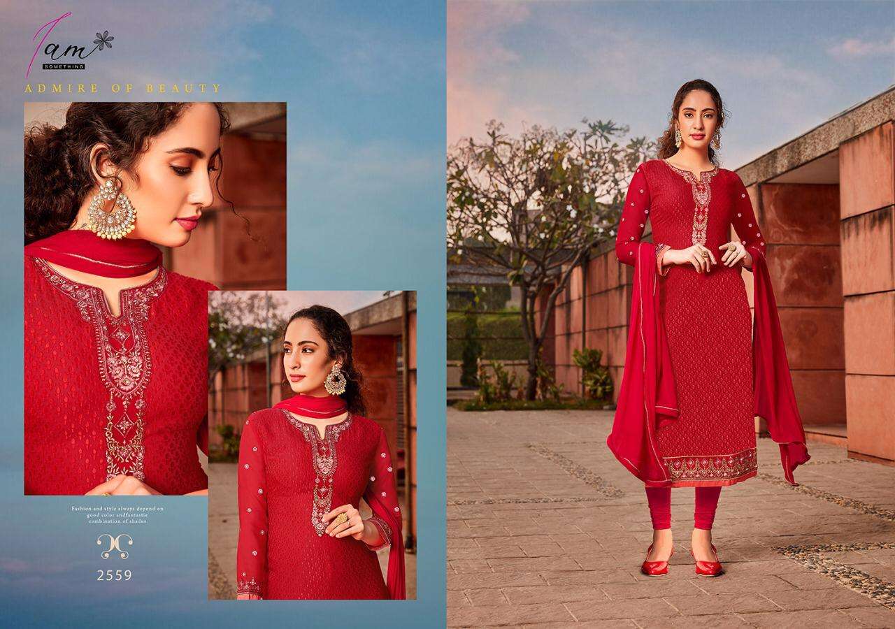 AAYESHA VOL-8 BY I AM SOMETHING 2556 TO 2561 SERIES BEAUTIFUL STYLISH FANCY COLORFUL CASUAL WEAR & ETHNIC WEAR BRASSO WITH GEORGETTE DRESSES AT WHOLESALE PRICE