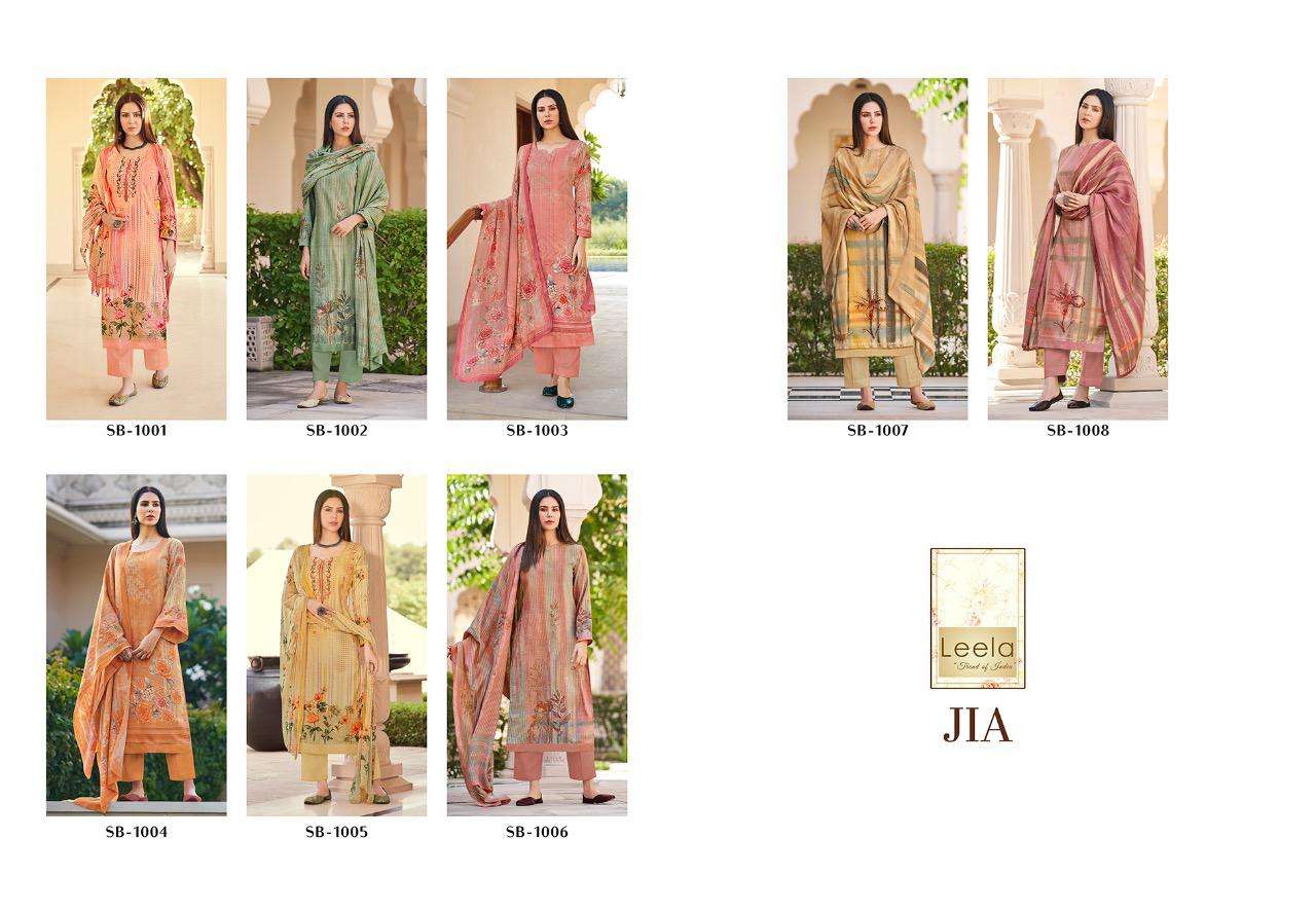 JIA BY LEELA 1001 TO 1008 SERIES BEAUTIFUL STYLISH FANCY COLORFUL CASUAL WEAR & ETHNIC WEAR 60 SATIN PRINTED DRESSES AT WHOLESALE PRICE