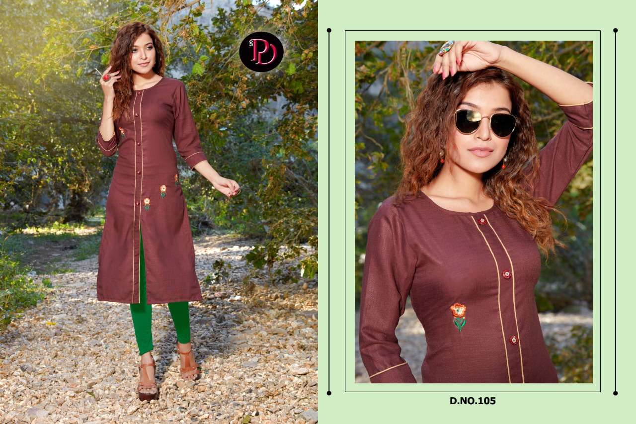 GUNJAN BY POORVI DESIGNER 101 TO 108 SERIES STYLISH FANCY COLORFUL COLLECTION CASUAL WEAR & ETHNIC WEAR COTTON SLUB WITH EMBROIDERED KURTIS AT WHOLESALE PRICE